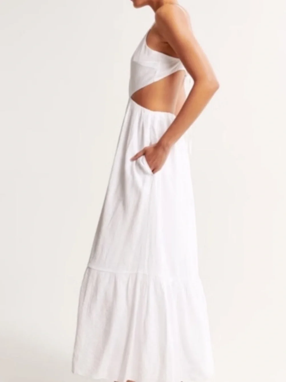 Abercrombie Crinkle Textured Cut Out Maxi Dress